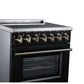 FORNO Massimo 30-Inch 4.32 cu. ft. Electric Range, 5 Radiant Elements, Convection Oven, Air Fryer, Black, FFSEL6020-30BLK