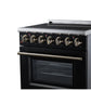 FORNO Massimo 30-Inch 4.32 cu. ft. Electric Range, 5 Radiant Elements, Convection Oven, Air Fryer, Black, FFSEL6020-30BLK