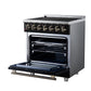 FORNO Massimo 30-Inch 4.32 cu. ft. Electric Range, 5 Radiant Elements, Convection Oven, Air Fryer, Black, FFSEL6020-30BLK