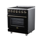 FORNO Massimo 30-Inch 4.32 cu. ft. Electric Range, 5 Radiant Elements, Convection Oven, Air Fryer, Black, FFSEL6020-30BLK