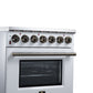 FORNO Massimo 30-Inch 4.32 cu. ft. Electric Range, 5 Radiant Elements, Convection Oven, Air Fryer, White, FFSEL6020-30WHT