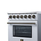 FORNO Massimo 30-Inch 4.32 cu. ft. Electric Range, 5 Radiant Elements, Convection Oven, Air Fryer, White, FFSEL6020-30WHT
