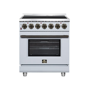 FORNO Massimo 30-Inch 4.32 cu. ft. Electric Range, 5 Radiant Elements, Convection Oven, Air Fryer, White, FFSEL6020-30WHT