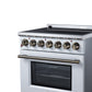 FORNO Massimo 30-Inch 4.32 cu. ft. Electric Range, 5 Radiant Elements, Convection Oven, Air Fryer, White, FFSEL6020-30WHT
