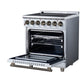 FORNO Massimo 30-Inch 4.32 cu. ft. Electric Range, 5 Radiant Elements, Convection Oven, Air Fryer, White, FFSEL6020-30WHT