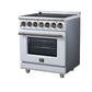 FORNO Massimo 30-Inch 4.32 cu. ft. Electric Range, 5 Radiant Elements, Convection Oven, Air Fryer, White, FFSEL6020-30WHT