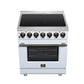 FORNO Massimo 30-Inch 4.32 cu. ft. Electric Range, 5 Radiant Elements, Convection Oven, Air Fryer, White, FFSEL6020-30WHT