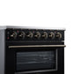 FORNO Massimo 36-Inch 5.36 cu. ft. Electric Range, 5 Radiant Elements, Convection Oven, Air Fryer, Black, FFSEL6020-36BLK