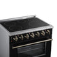 FORNO Massimo 36-Inch 5.36 cu. ft. Electric Range, 5 Radiant Elements, Convection Oven, Air Fryer, Black, FFSEL6020-36BLK