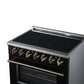 FORNO Massimo 36-Inch 5.36 cu. ft. Electric Range, 5 Radiant Elements, Convection Oven, Air Fryer, Black, FFSEL6020-36BLK