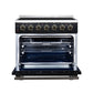 FORNO Massimo 36-Inch 5.36 cu. ft. Electric Range, 5 Radiant Elements, Convection Oven, Air Fryer, Black, FFSEL6020-36BLK