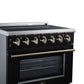 FORNO Massimo 36-Inch 5.36 cu. ft. Electric Range, 5 Radiant Elements, Convection Oven, Air Fryer, Black, FFSEL6020-36BLK
