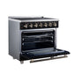 FORNO Massimo 36-Inch 5.36 cu. ft. Electric Range, 5 Radiant Elements, Convection Oven, Air Fryer, Black, FFSEL6020-36BLK