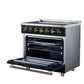 FORNO Massimo 36-Inch 5.36 cu. ft. Electric Range, 5 Radiant Elements, Convection Oven, Air Fryer, Black, FFSEL6020-36BLK