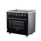 FORNO Massimo 36-Inch 5.36 cu. ft. Electric Range, 5 Radiant Elements, Convection Oven, Air Fryer, Black, FFSEL6020-36BLK