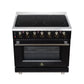 FORNO Massimo 36-Inch 5.36 cu. ft. Electric Range, 5 Radiant Elements, Convection Oven, Air Fryer, Black, FFSEL6020-36BLK