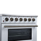 FORNO Massimo 36-Inch 5.36 cu. ft. Electric Range, 5 Radiant Elements, Convection Oven, Air Fryer, White, FFSEL6020-36WHT