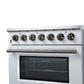 FORNO Massimo 36-Inch 5.36 cu. ft. Electric Range, 5 Radiant Elements, Convection Oven, Air Fryer, White, FFSEL6020-36WHT