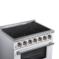 FORNO Massimo 36-Inch 5.36 cu. ft. Electric Range, 5 Radiant Elements, Convection Oven, Air Fryer, White, FFSEL6020-36WHT