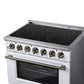 FORNO Massimo 36-Inch 5.36 cu. ft. Electric Range, 5 Radiant Elements, Convection Oven, Air Fryer, White, FFSEL6020-36WHT