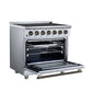 FORNO Massimo 36-Inch 5.36 cu. ft. Electric Range, 5 Radiant Elements, Convection Oven, Air Fryer, White, FFSEL6020-36WHT