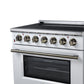 FORNO Massimo 36-Inch 5.36 cu. ft. Electric Range, 5 Radiant Elements, Convection Oven, Air Fryer, White, FFSEL6020-36WHT