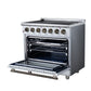 FORNO Massimo 36-Inch 5.36 cu. ft. Electric Range, 5 Radiant Elements, Convection Oven, Air Fryer, White, FFSEL6020-36WHT