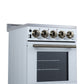 FORNO Pallerno 20" 2.05 cu.ft. Freestanding Electric Range with 4 Elements and Storage Drawer in White with Antique Brass Accents, FFSEL6052-20WHT