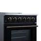 FORNO Galiano 30-Inch 4.32 cu. ft. Electric Range, 4 Radiant Elements, Convection Oven, Air Fryer, Black, FFSEL6083-30BLK