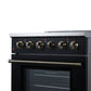 FORNO Galiano 30-Inch 4.32 cu. ft. Electric Range, 4 Radiant Elements, Convection Oven, Air Fryer, Black, FFSEL6083-30BLK