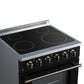 FORNO Galiano 30-Inch 4.32 cu. ft. Electric Range, 4 Radiant Elements, Convection Oven, Air Fryer, Black, FFSEL6083-30BLK
