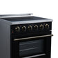FORNO Galiano 30-Inch 4.32 cu. ft. Electric Range, 4 Radiant Elements, Convection Oven, Air Fryer, Black, FFSEL6083-30BLK