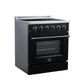 FORNO Galiano 30-Inch 4.32 cu. ft. Electric Range, 4 Radiant Elements, Convection Oven, Air Fryer, Black, FFSEL6083-30BLK