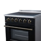 FORNO Galiano 30-Inch 4.32 cu. ft. Electric Range, 4 Radiant Elements, Convection Oven, Air Fryer, Black, FFSEL6083-30BLK