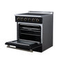 FORNO Galiano 30-Inch 4.32 cu. ft. Electric Range, 4 Radiant Elements, Convection Oven, Air Fryer, Black, FFSEL6083-30BLK