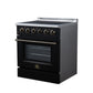 FORNO Galiano 30-Inch 4.32 cu. ft. Electric Range, 4 Radiant Elements, Convection Oven, Air Fryer, Black, FFSEL6083-30BLK