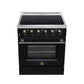 FORNO Galiano 30-Inch 4.32 cu. ft. Electric Range, 4 Radiant Elements, Convection Oven, Air Fryer, Black, FFSEL6083-30BLK