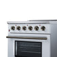 FORNO Galiano 30-Inch 4.32 cu. ft. Electric Range, 4 Radiant Elements, Convection Oven, Air Fryer, White, FFSEL6083-30WHT