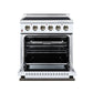 FORNO Galiano 30-Inch 4.32 cu. ft. Electric Range, 4 Radiant Elements, Convection Oven, Air Fryer, White, FFSEL6083-30WHT