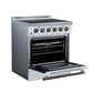 FORNO Galiano 30-Inch 4.32 cu. ft. Electric Range, 4 Radiant Elements, Convection Oven, Air Fryer, White, FFSEL6083-30WHT
