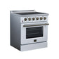 FORNO Galiano 30-Inch 4.32 cu. ft. Electric Range, 4 Radiant Elements, Convection Oven, Air Fryer, White, FFSEL6083-30WHT