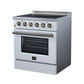 FORNO Galiano 30-Inch 4.32 cu. ft. Electric Range, 4 Radiant Elements, Convection Oven, Air Fryer, White, FFSEL6083-30WHT