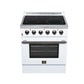 FORNO Galiano 30-Inch 4.32 cu. ft. Electric Range, 4 Radiant Elements, Convection Oven, Air Fryer, White, FFSEL6083-30WHT