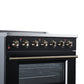 FORNO Galiano 36-Inch 5.36 cu. ft. Electric Range, 5 Radiant Elements, Convection Oven, Air Fryer, Black, FFSEL6083-36BLK