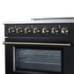 FORNO Galiano 36-Inch 5.36 cu. ft. Electric Range, 5 Radiant Elements, Convection Oven, Air Fryer, Black, FFSEL6083-36BLK