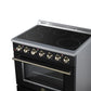 FORNO Galiano 36-Inch 5.36 cu. ft. Electric Range, 5 Radiant Elements, Convection Oven, Air Fryer, Black, FFSEL6083-36BLK