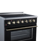 FORNO Galiano 36-Inch 5.36 cu. ft. Electric Range, 5 Radiant Elements, Convection Oven, Air Fryer, Black, FFSEL6083-36BLK