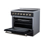 FORNO Galiano 36-Inch 5.36 cu. ft. Electric Range, 5 Radiant Elements, Convection Oven, Air Fryer, Black, FFSEL6083-36BLK