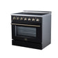 FORNO Galiano 36-Inch 5.36 cu. ft. Electric Range, 5 Radiant Elements, Convection Oven, Air Fryer, Black, FFSEL6083-36BLK