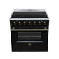 FORNO Galiano 36-Inch 5.36 cu. ft. Electric Range, 5 Radiant Elements, Convection Oven, Air Fryer, Black, FFSEL6083-36BLK